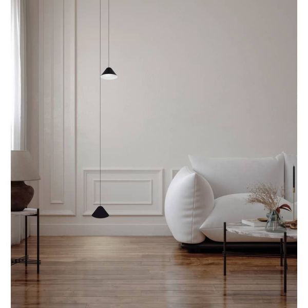 Luminária pendente GRUISSAN bell 5W 3000K preta ou branca ambiente