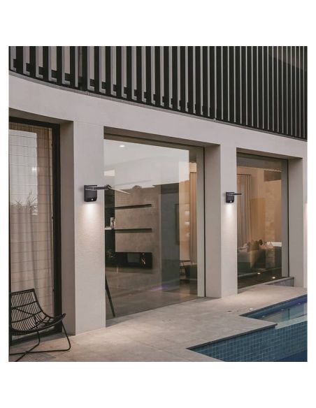 Applique d'extérieur LED COOPER, rotation de gauche à droite 350º ↔️ 20W 3000K blanc/noir avec/sans capteur