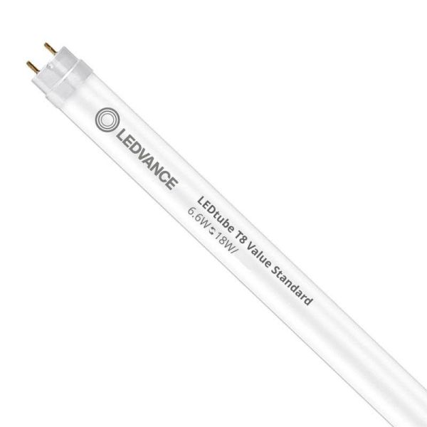 Tubo T8 LED 6,6W de 60CM G13 800Lm para ECC o Directo a red 220V LEDTube Value Class T8 EM - Reemplazo 18W | LeonLeds