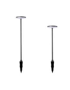 Farol LED exterior AKITA preto H.60 ou H.80 12W 3000K com 2 opções incluídas, ponta para pregar no solo ou base 2