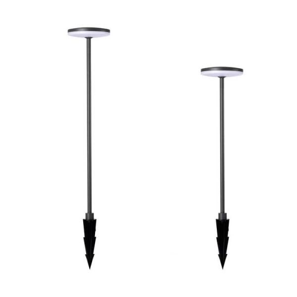 Farol LED exterior AKITA preto H.60 ou H.80 12W 3000K com 2 opções incluídas, ponta para pregar no solo ou base