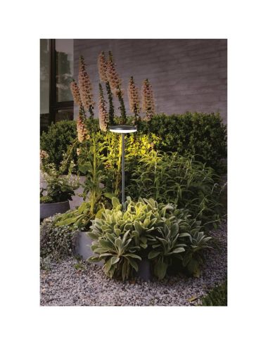 Farol LED exterior AKITA preto H.60 ou H.80 12W 3000K com 2 opções incluídas, ponta para pregar no solo ou base ambiente