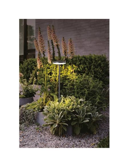 Farol LED exterior AKITA preto H.60 ou H.80 12W 3000K com 2 opções incluídas, ponta para pregar no solo ou base ambiente