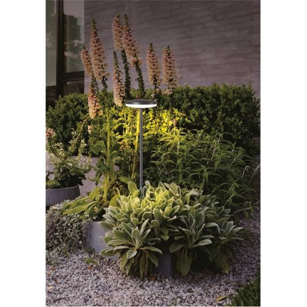 Balise d'extérieur LED noire AKITA H.60 ou H.80 12W 3000K avec 2 options incluses, Embout à clouer dans le sol ou Base Ambiante