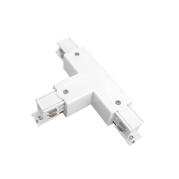 Raccordement d'alimentation en T noir ou blanc Rails Eco triphasés Polarité externe gauche