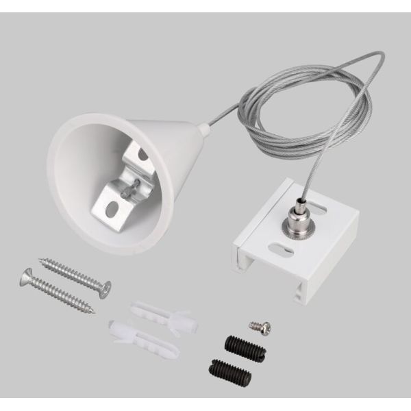 Kit de suspension rail 2m Rails Eco Triphasés noir ou blanc