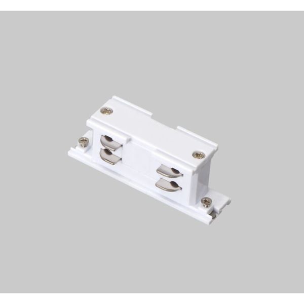 Connecteur intermédiaire droit blanc Eco rails triphasés