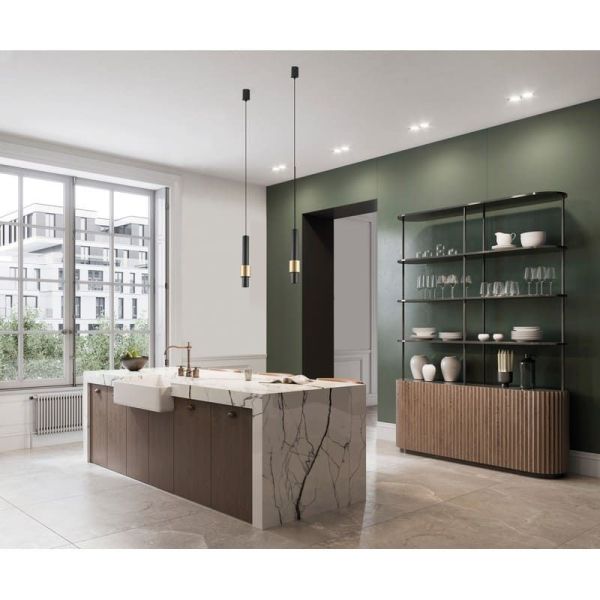 Lámpara colgante CLIFTON 7W 3000K blanco O negro-oro AMBIENTE