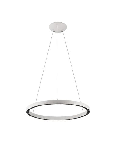 RUIMAR Suspension LED Plafonnier rond 40+15W 3000K 62,8cm Ø blanc