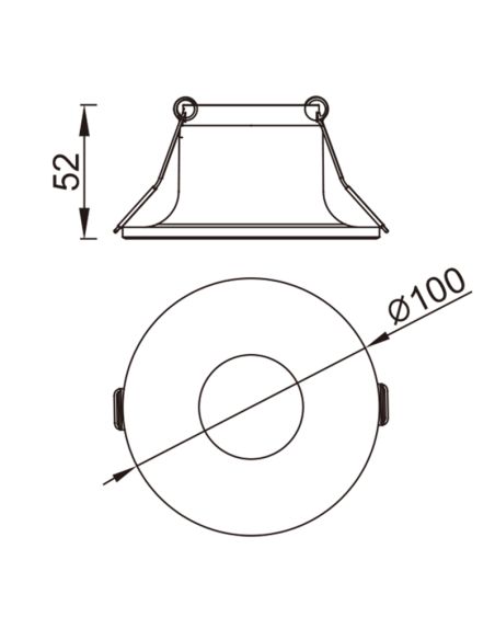 Plafonnier encastrable LAGOS GU10 max 12W 10cm ou 12cm Ø blanc MESURES