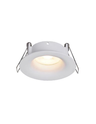 Luminária de embutir redonda branca TAVIRA GU10, IP54 máx. 12L 8,5x8,5x4cm