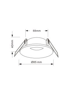 Empotrable TAVIRA GU10 redondo blancoIP54 máx. 12W 8,5x8,5x4cm 2