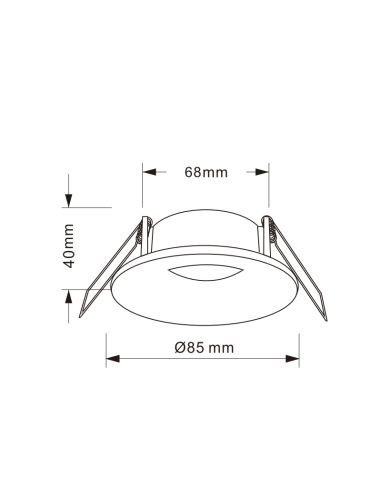 Luminária de embutir redonda TAVIRA GU10 branca/preta IP54 máx. 12W 8,5x8,5x4cm medidas