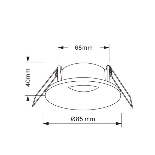 Luminária de embutir redonda TAVIRA GU10 branca/preta IP54 máx. 12W 8,5x8,5x4cm medidas
