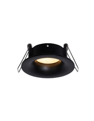 Luminária de embutir redonda preta TAVIRA GU10 IP54 máx. 12L 8,5x8,5x4cm
