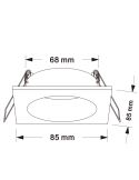 Empotrable TAVIRA GU10 cuadrado blanco/negro IP54 máx. 12W 4,8x8,5cm medidas