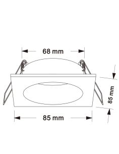 Empotrable TAVIRA GU10 cuadrado blanco IP54 máx. 12W 4,8x8,5cm 2