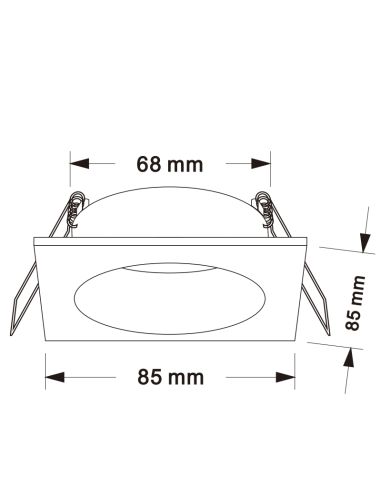 Empotrable TAVIRA GU10 cuadrado blanco/negro IP54 máx. 12W 4,8x8,5cm medidas