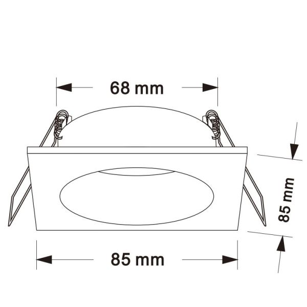 Empotrable TAVIRA GU10 cuadrado blanco/negro IP54 máx. 12W 4,8x8,5cm medidas