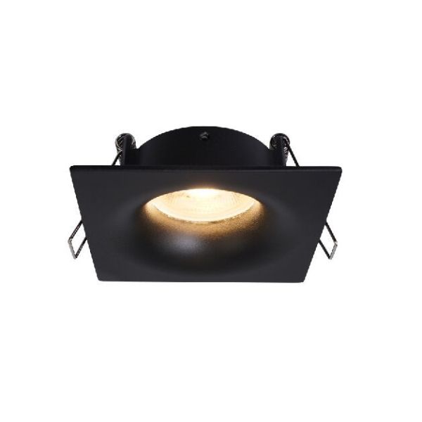 TAVIRA GU10 embutida quadrada preta IP54 máx. 12W 4,8x8,5cm