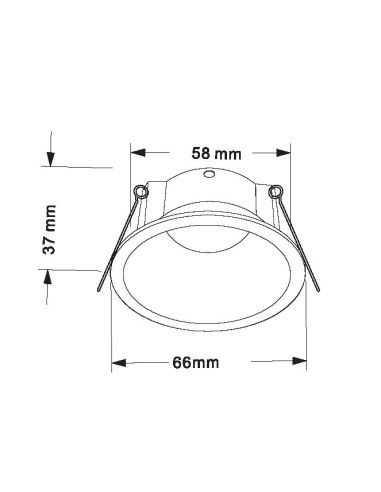 Empotrable Mini KIEL GU10 6,6cm Ø IP54 blanco/negro medidas