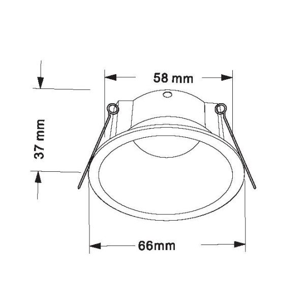 Empotrable Mini KIEL GU10 6,6cm Ø IP54 blanco/negro medidas