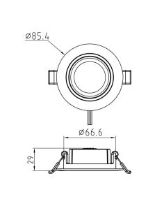 Downlight  LED Empotrable PANAMA dimmable 3000K-4000K-6500K blanco 6W 8,6cm Ø blanco 2