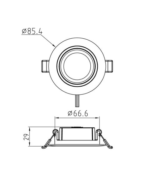Downlight  LED Empotrable PANAMA dimmable 3000K-4000K-6500K blanco 6W 8,6cm Ø blanco/negro