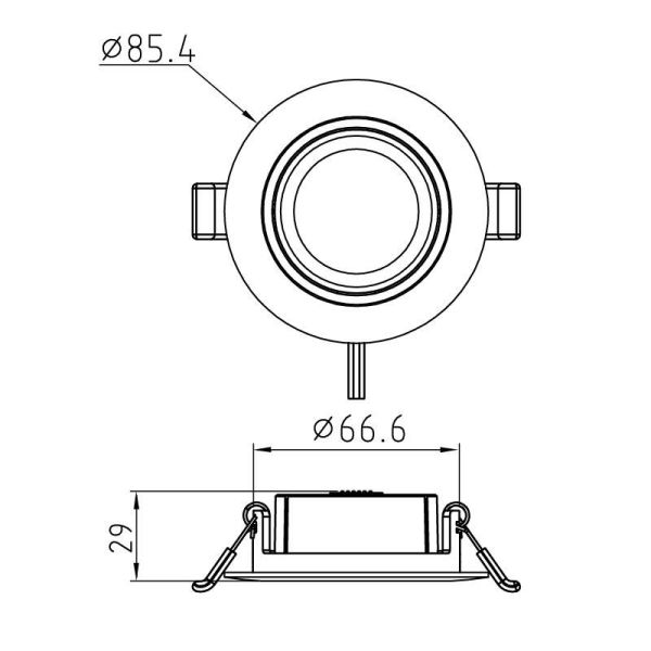 PANAMA Downlight LED encastrable dimmable 3000K-4000K-6500K blanc 6W 8,6cm Ø blanc/noir