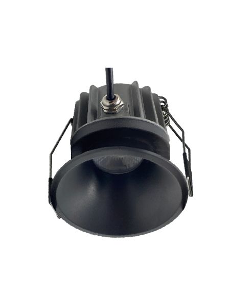 ROMBOK Downlight LED encastrable dimmable 2700K-3000K-4000K IP65 noir 8W
