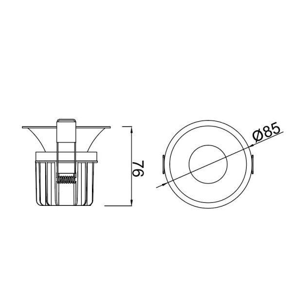 ROMBOK Downlight LED encastrable dimmable 2700K-3000K-4000K IP65 blanc/noir 12W