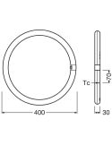 Dimensões Tubo LED Circular T9 40CM 24W Substitui 40W G10q LEDTUBE Ledvance | LeonLeds