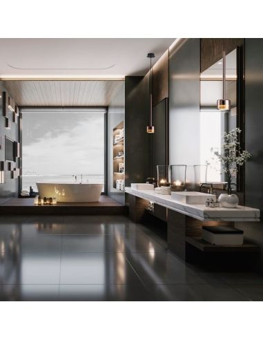 Candeeiro suspenso TONIC sem base vidro Ø20cm GX53 -Configurável- transparente, cromado, bronze, cobre ambiente