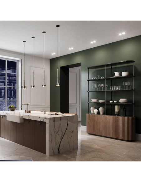 TONIC Candeeiro suspenso de cristal Ø20cm GX53 transparente, cromado, bronze, cobre ambiente