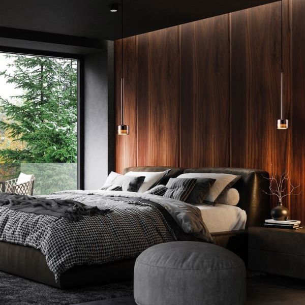 Lámpara Colgante TONIC cristal Ø20cm GX53 transparente, cromo, bronce, cobre ambiente