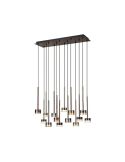 Lámpara Colgante TONIC de 14 Luces en rectangular GX53 cristal multicolor H.200cm I.90cm