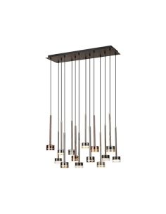 Lámpara Colgante TONIC de 14 Luces en rectangular GX53 cristal multicolor H.200cm I.90cm