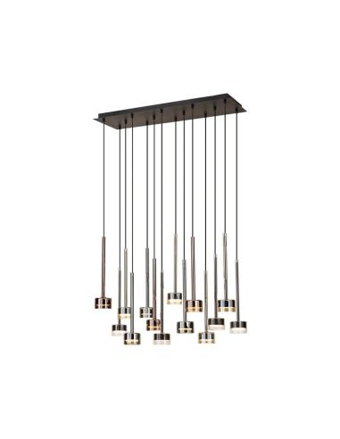 Lámpara Colgante TONIC de 14 Luces en rectangular GX53 cristal multicolor H.200cm I.90cm