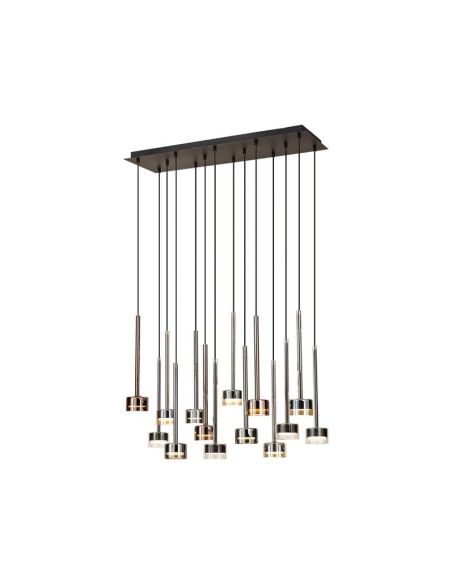 Lámpara Colgante TONIC de 14 Luces en rectangular GX53 cristal multicolor H.200cm I.90cm