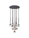 TONIC Suspension à 14 Lumières en verre rond GX53 multicolore H.200cm Ø60cm