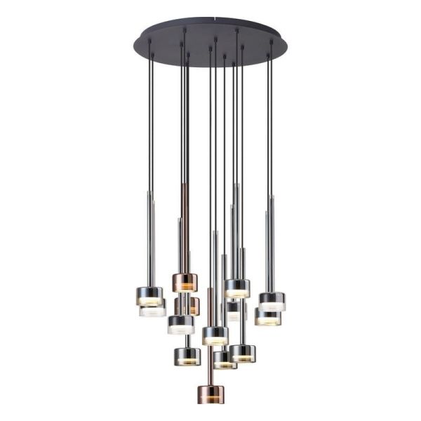 Lámpara Colgante TONIC de 14 Luces en redondo GX53 cristal multicolor H.200cm Ø60cm
