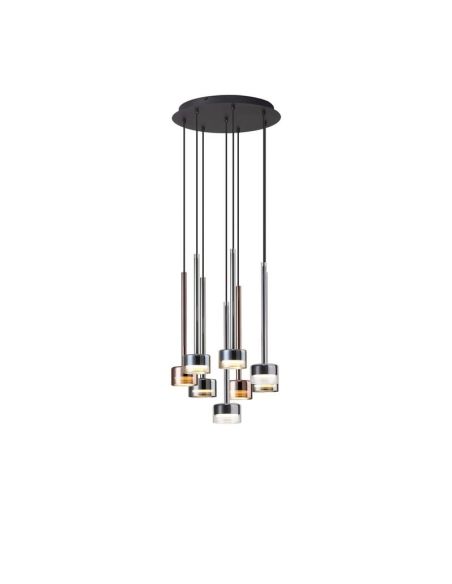 Lámpara Colgante TONIC de 8 Luces en rectangular GX53 cristal multicolor H.200cm Ø47cm