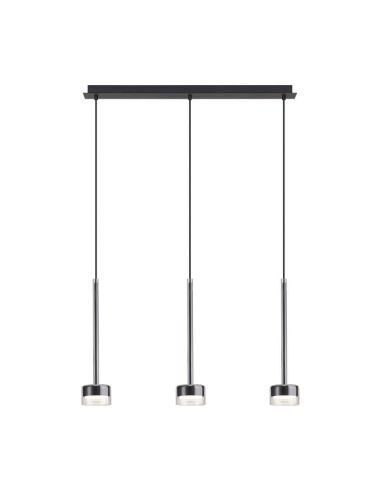 Lámpara Colgante TONIC de 3 Luces GX53 cristal H.200cm I.72cm transparente