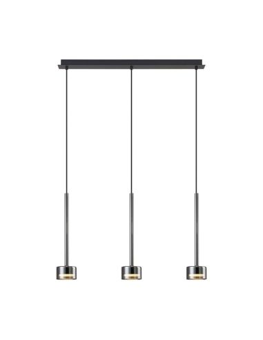 TONIC Suspension 3 Lumières GX53 cristal H.200cm I.72cm chrome