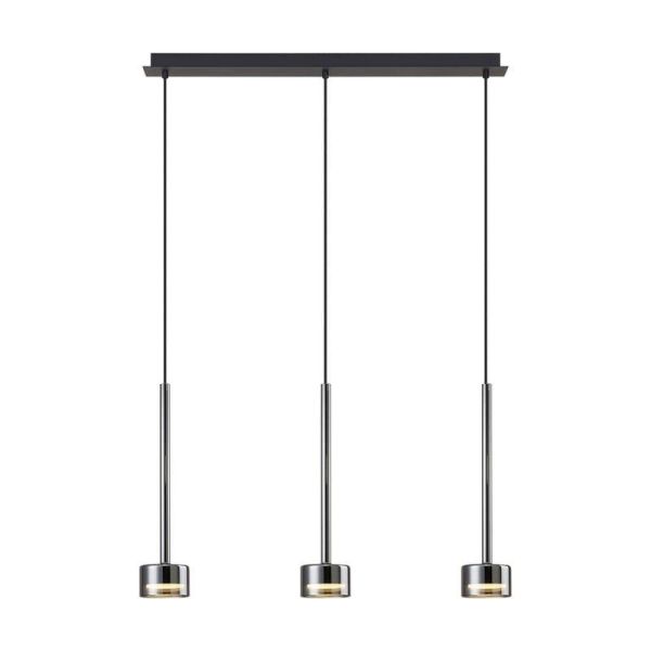 Lámpara Colgante TONIC de 3 Luces GX53 cristal H.200cm I.72cm cromo
