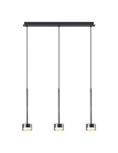 TONIC Suspension 3 Lumières GX53 cristal H.200cm I.72cm bronze
