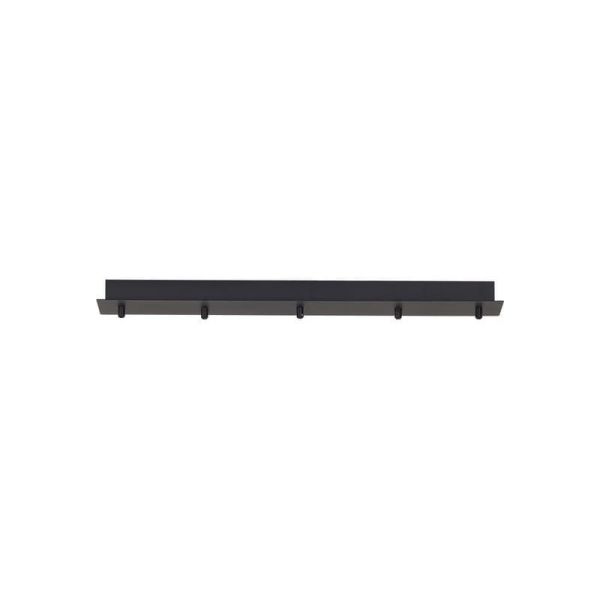 Florón de techo para Lámparas colgantes Colección TONIC 5 Luces, rectangular de metal negro I.110cm -Configurable-