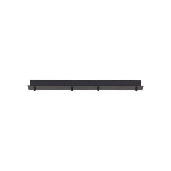 Florón de techo para Lámparas colgantes Colección TONIC 4 Luces, rectangular de metal negro I.85cm -Configurable-