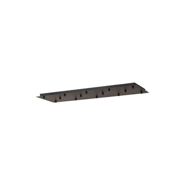 Florón de techo para Lámparas colgantes Colección TONIC 14 Luces, rectangular de metal negro I.90cm -Configurable-