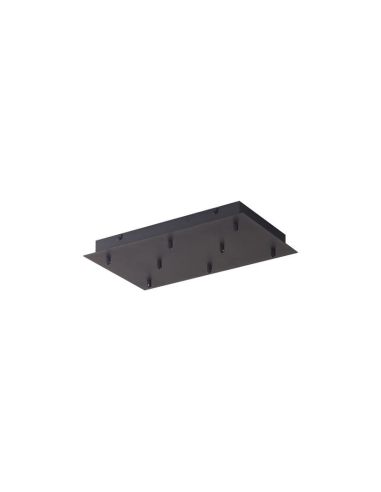 Florón de techo para Lámparas colgantes Colección TONIC 8 Luces, rectangular de metal negro I.50cm -Configurable-